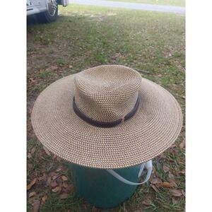 Nine West Sun Hat Beach Travel Wide Brim Floppy Woven One‎ Size